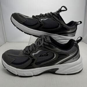 Avia 5000 Men's Running Walking Shoes Black Shiny Gray Mesh Size 10 Sneakers